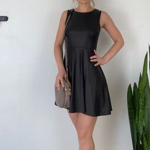 Faux Leather Skater Dress Forever21 small